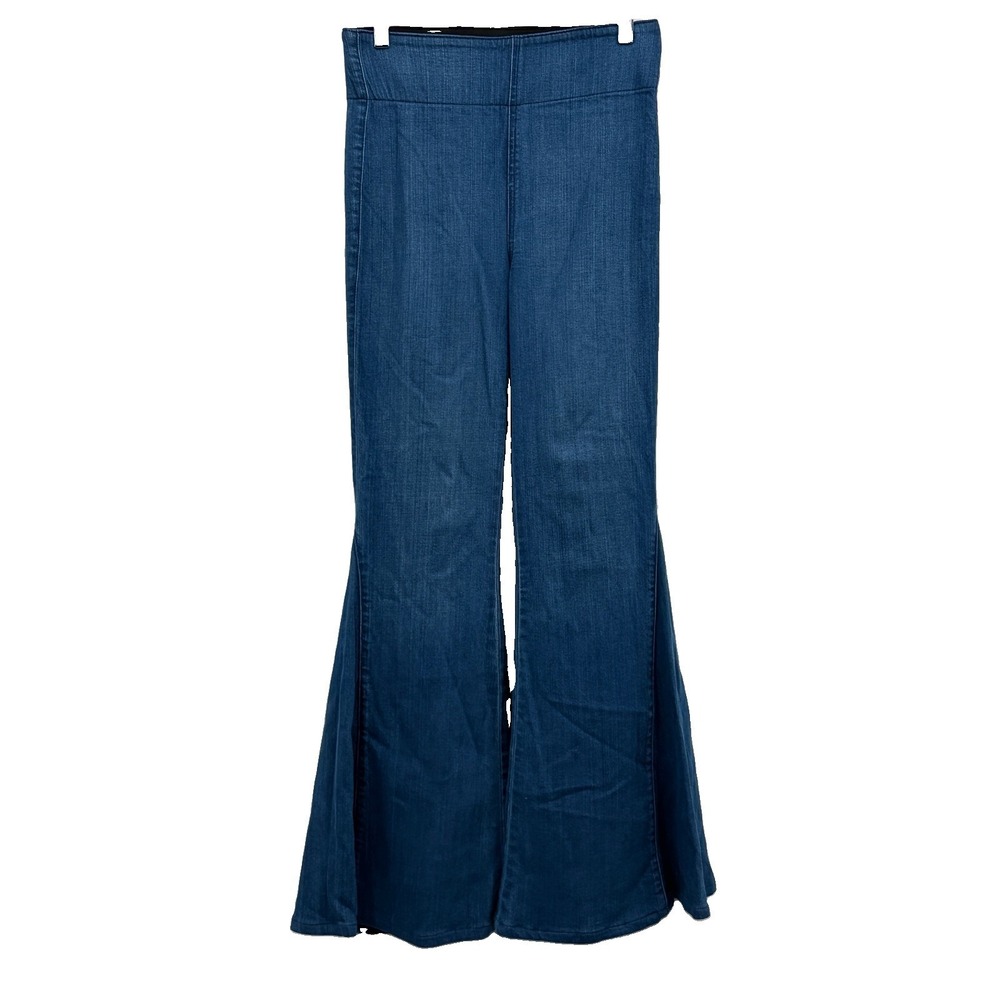 Mumu Blue Berkeley Bell Jeans Womens S Short High Rise Flare Bell Bottom